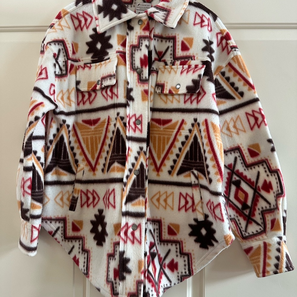 Forenza Cream and Brown  Jacket with Southwestern Motifs